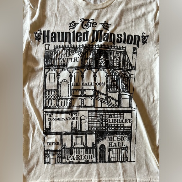NWT Disney Haunted Mansion Blueprint T-Shirt size medium Hot Topic Halloween 🎃 - Picture 3 of 6